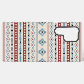 Aztec Blue Red Black Cream Gemengde Motieven Patro Samsung Galaxy Hoesje (Achterkant horizontaal)