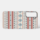 Aztec Blue Red Black Cream Gemengde Motieven Patro Samsung Galaxy Hoesje (Achterkant horizontaal)