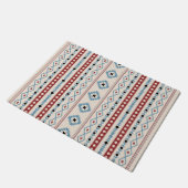Aztec Blue Red Black Cream Gemengde Motieven V Pat Deurmat (Schuin)