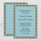 Aztec Blue Wedding Invitation 5 x 7 inch Kaart (Voorkant / Achterkant)