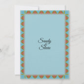 Aztec Blue Wedding Invitation 5 x 7 inch Kaart (Achterkant)