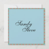 Aztec Blue Wedding Invitation Kaart (Achterkant)