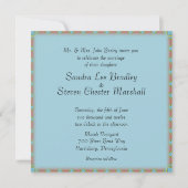 Aztec Blue Wedding Invitation Kaart (Voorkant)