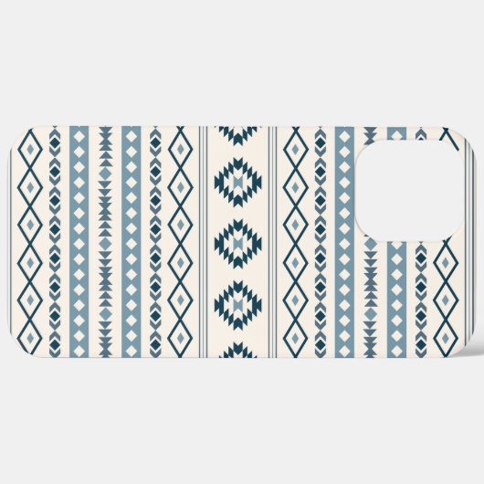 Aztec Blues Cream Mixed Motifs Pattern Hoesje-Mate Case-Mate iPhone Case (Achterkant (horizontaal))