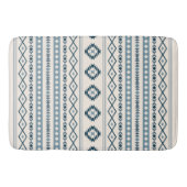 Aztec Blues Cream Mixed Motifs V Pattern Bath Mat (Voorkant)