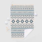 Aztec Blues op het gemengde patroon van Cream Moti Golfhanddoek (Insitu)