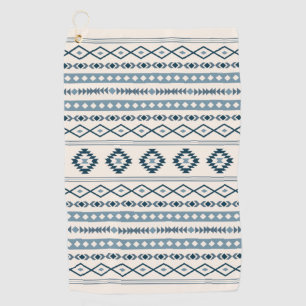 Aztec Blues op het gemengde patroon van Cream Moti Golfhanddoek