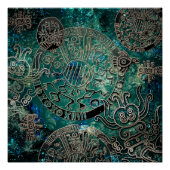 Aztec blues Poster Paper (halfglanzend) (Voorkant)