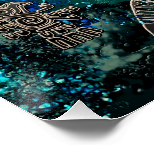 Aztec blues Poster Paper (halfglanzend) (Hoek)