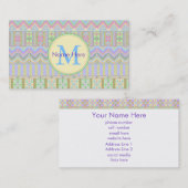 Aztec Boho Pastels Monogram Calling Card Zigzag Contactkaartje (Voorkant / Achterkant)