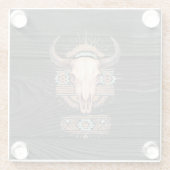 Aztec Boho Skull Glazen Onderzetter (Achterkant)