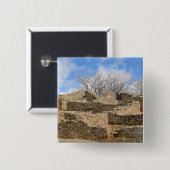 aztec brick ruïneert met mooie hemel vierkante button 5,1 cm (Voorkant /achterkant)
