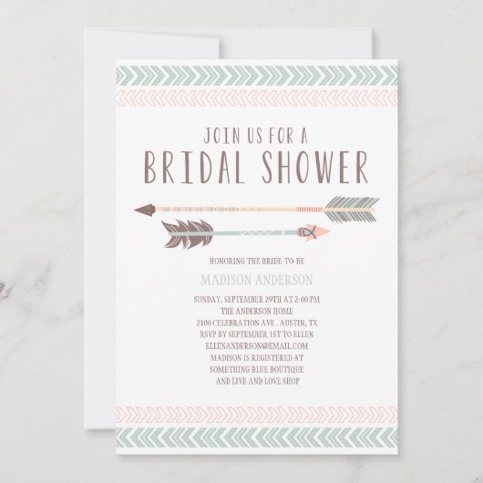 Aztec | Bridal Shower-uitnodiging Kaart (Voorkant)