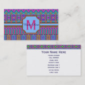 Aztec Bright Tribal Monogram Business of Personal Visitekaartje (Voorkant / Achterkant)