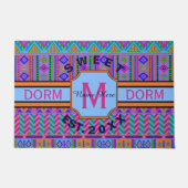 Aztec Bright Tribal Monogram Dorm Sweet Dorm Deurmat (Voorkant)