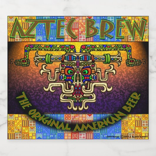 Aztec brouwt het originele Amerikaanse bier Bier Etiket (Enkel label)