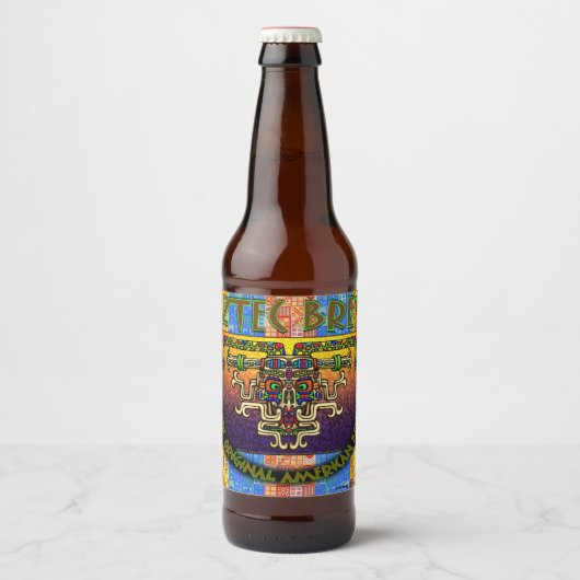 Aztec brouwt het originele Amerikaanse bier Etiket (Voorkant)