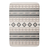 Aztec Brown Black Cream Mixed Motifs Patroonstrand Badmat (Voorkant Verticaal)