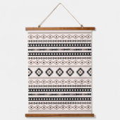 Aztec Brown Black Cream Mixed Motifs Patroonstrand Hangend Wandkleed (Voorkant)