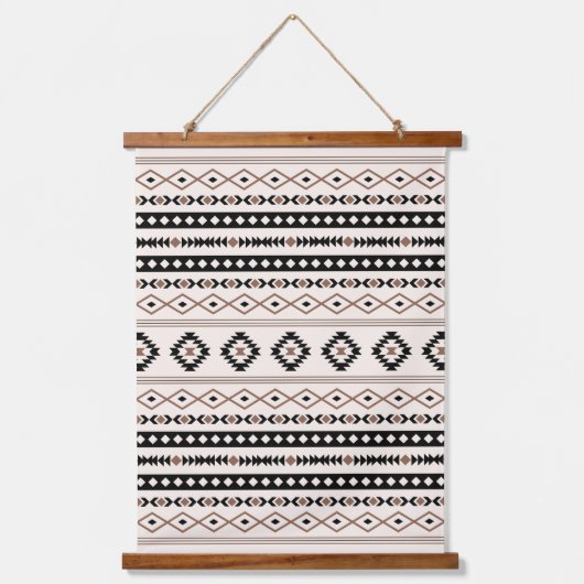 Aztec Brown Black Cream Mixed Motifs Patroonstrand Hangend Wandkleed (Voorkant)