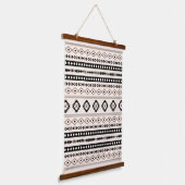 Aztec Brown Black Cream Mixed Motifs Patroonstrand Hangend Wandkleed (Gebogen)