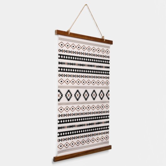 Aztec Brown Black Cream Mixed Motifs Patroonstrand Hangend Wandkleed (Gebogen)