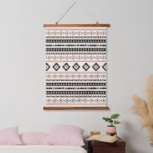 Aztec Brown Black Cream Mixed Motifs Patroonstrand Hangend Wandkleed (Slaapkamer)