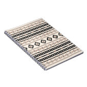 Aztec Brown Black Cream Mixed Motifs Patroonstrand Notitieboek (Rechterzijde)