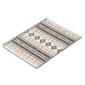 Aztec Brown Black Cream Mixed Motifs Patroonstrand Notitieboek (Linkerzijde)