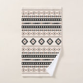 Aztec Brown Black Cream Mixed Motifs Pattern Bad Handdoek (Handdoek)