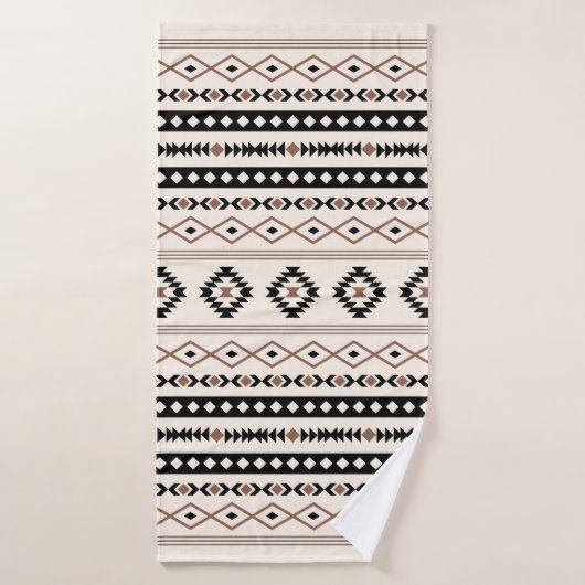 Aztec Brown Black Cream Mixed Motifs Pattern Badhanddoek (Badhanddoek)