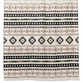 Aztec Brown Black Cream Mixed Motifs Pattern Douchegordijn (Voorkant)