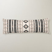 Aztec Brown Black Cream Mixed Motifs Pattern Fleec Lichaamskussen (Achterkant)