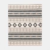 Aztec Brown Black Cream Mixed Motifs Pattern Fleece Deken (Voorkant)