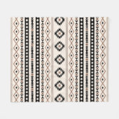 Aztec Brown Black Cream Mixed Motifs Pattern Fleece Deken (Voorkant (Horizontaal))