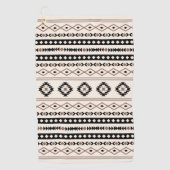 Aztec Brown Black Cream Mixed Motifs Pattern Golfhanddoek (Voorkant)