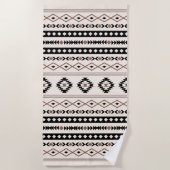 Aztec Brown Black Cream Mixed Motifs Pattern Strandlaken (Voorkant)