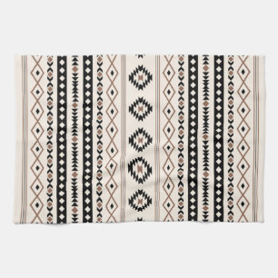 Aztec Brown Black Cream Mixed Motifs Pattern Theedoek
