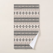 Aztec Brown Black Cream Mixed Motifs Rpt Pattern Bad Handdoek (Handdoek)