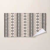 Aztec Brown Black Cream Mixed Motifs Rpt Pattern Bad Handdoek (Handdoek)