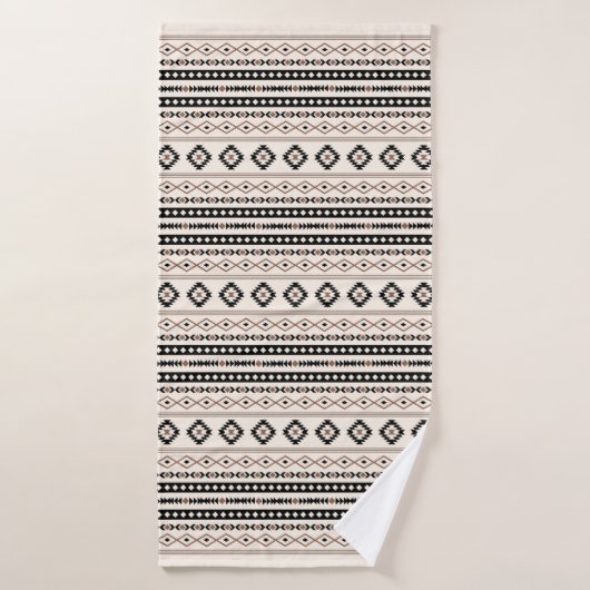 Aztec Brown Black Cream Mixed Motifs Rpt Pattern Badhanddoek (Badhanddoek)