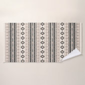 Aztec Brown Black Cream Mixed Motifs Rpt Pattern Badhanddoek (Badhanddoek)