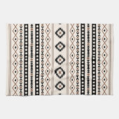 Aztec Brown Black Cream Mixed Motifs V Pattern Theedoek (Horizontaal)