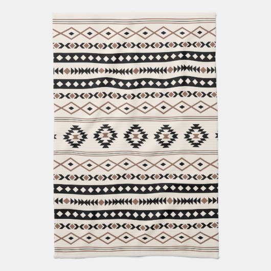 Aztec Brown Black Cream Mixed Motifs V Pattern Theedoek (Verticaal)