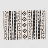 Aztec bruin op crème gemengd motieven patroon golfhanddoek (Horizontaal)