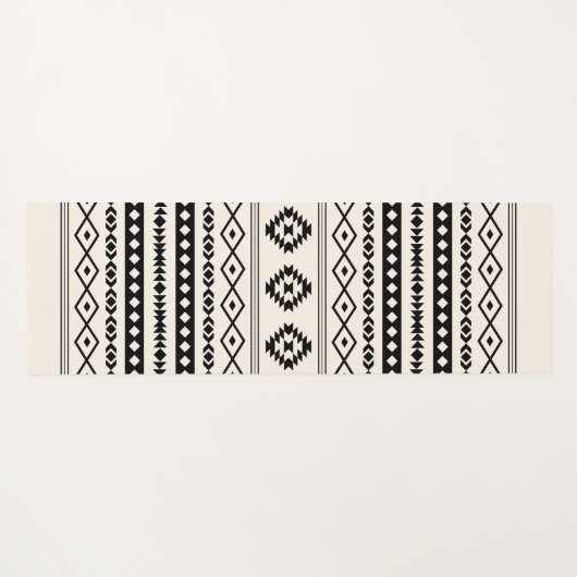 Aztec bruin op crème gemengd motieven patroon yogamat (Achterkant (horizontaal))