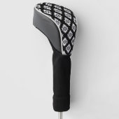 Aztec BW Symbool op zwart patroon Golfheadcover (Schuin)