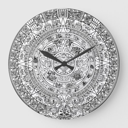 Aztec Calendar Clock Grote Klok (Voorkant)