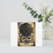 Aztec Calendar Design Mask Mexican Sunstone Briefkaart (Staand voorkant)