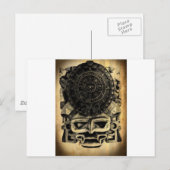 Aztec Calendar Design Mask Mexican Sunstone Briefkaart (Voorkant / Achterkant)